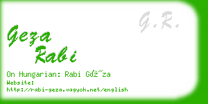 geza rabi business card